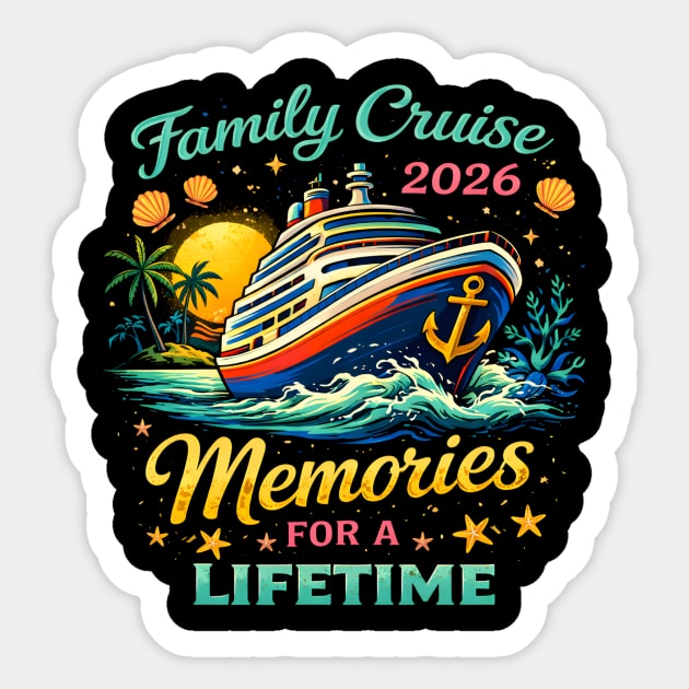Family Cruise 2026 Memories For A Lifetime Sticker by ArtistTee ⭐⭐⭐⭐⭐